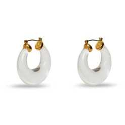 APRIL DIAMOND BIRTHSTONE DOUBLE HOOP