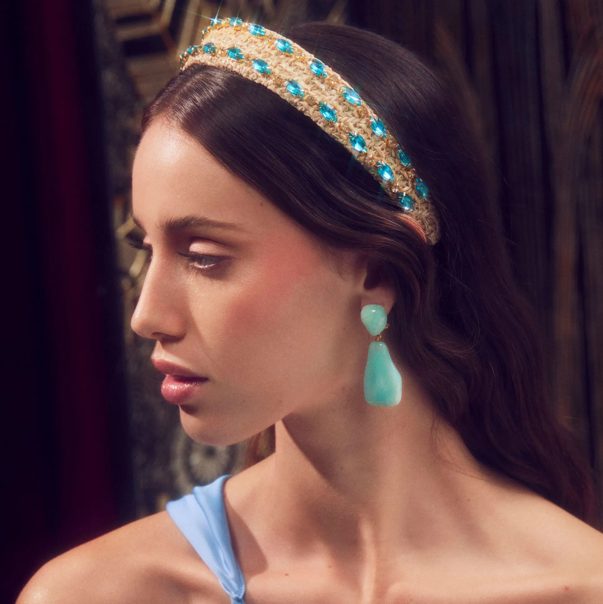 AQUA WILMA DROP EARRINGS
