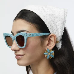 AZURE ASTRA BUTTON EARRINGS