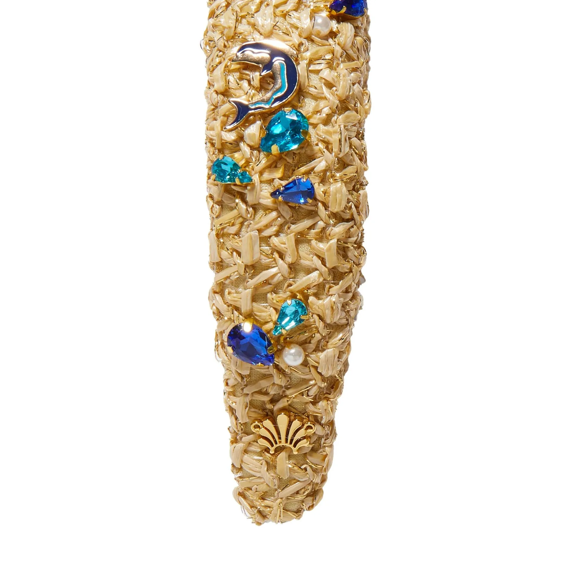 AZURE RAFFIA KIDS KNOTTED DOLPHIN EMBELLISHED HEADBAND