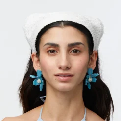 AZURE SMALL CRYSTAL LILY EARRINGS