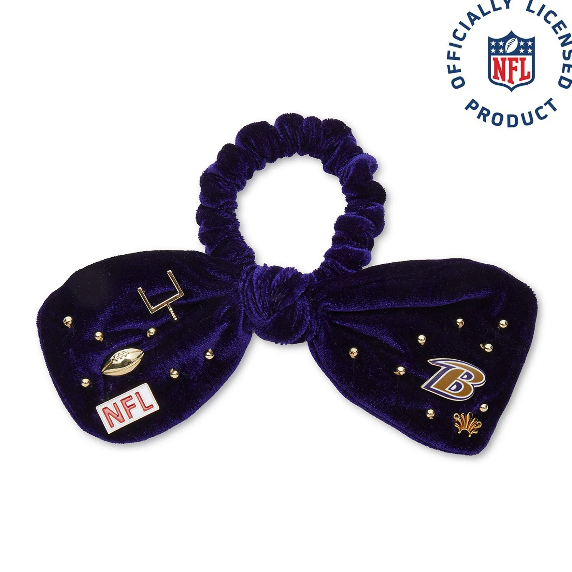 BALTIMORE RAVENS LELE SADOUGHI X NFL PURPLE BOW SCRUNCHIE