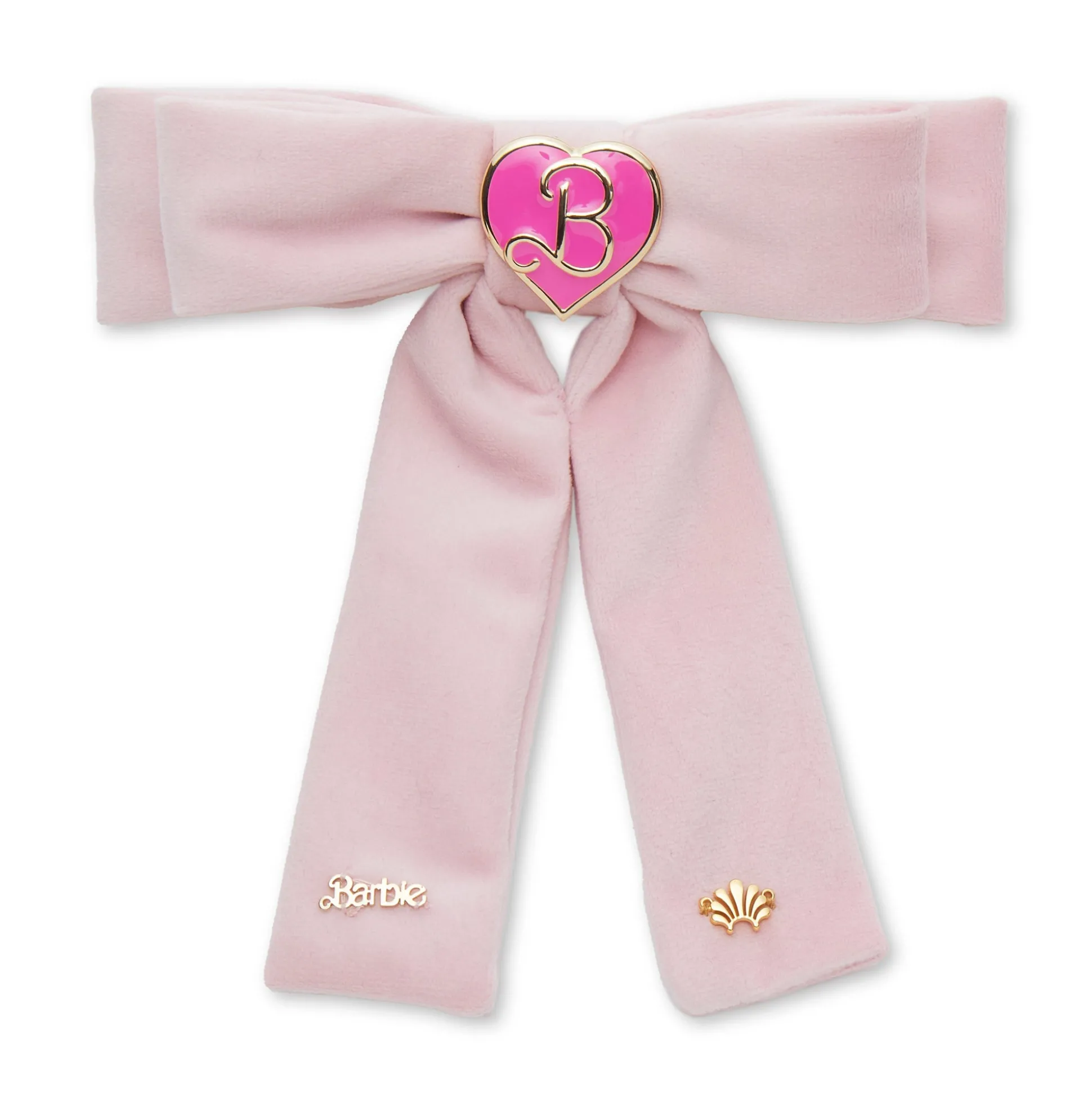 BARBIE™ X LELE SADOUGHI PASTEL PINK HEART CHARM BOW BARRETTE