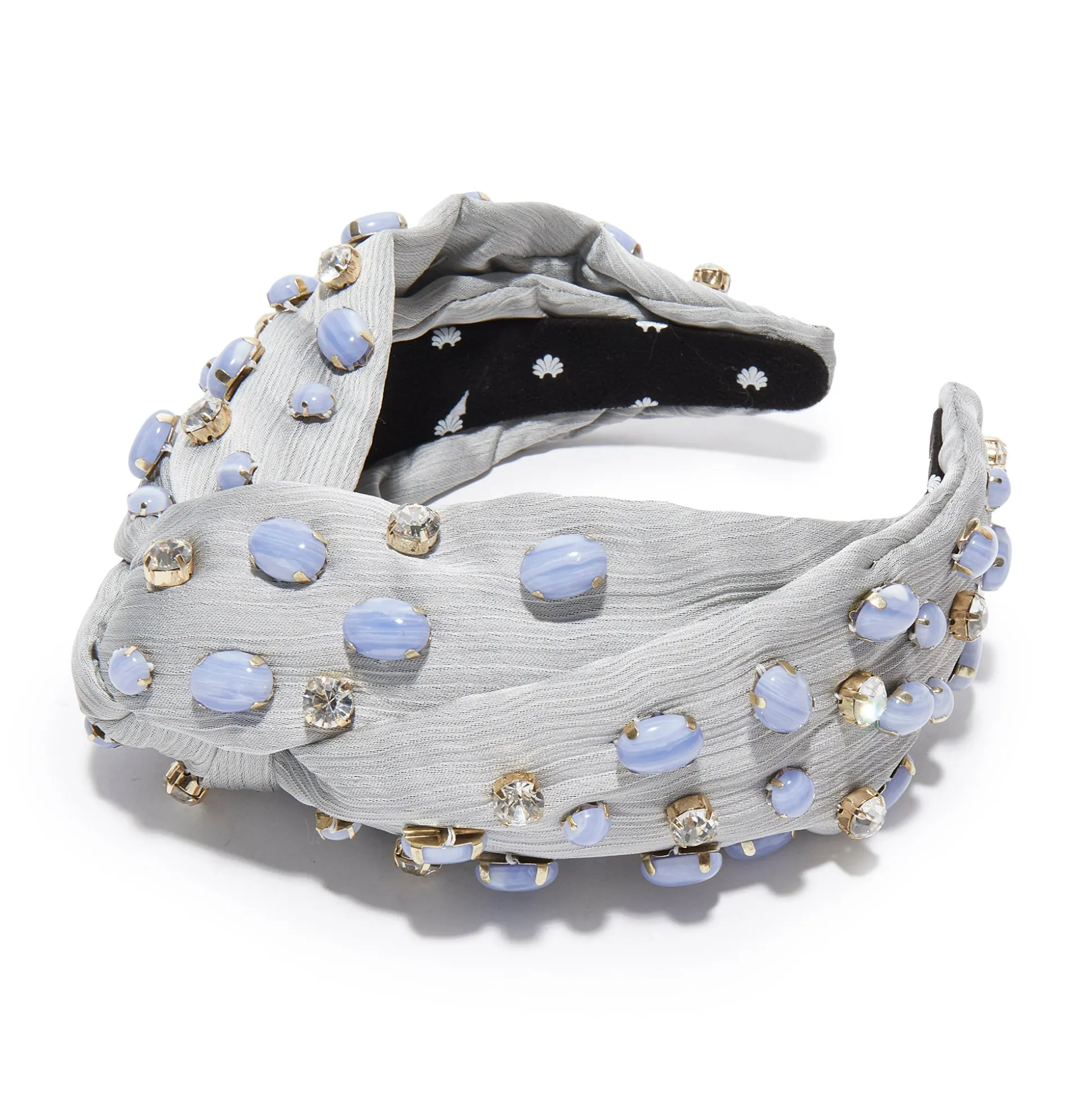 BLUE LACE AGATE WOVEN JEWELED GRETA HEADBAND