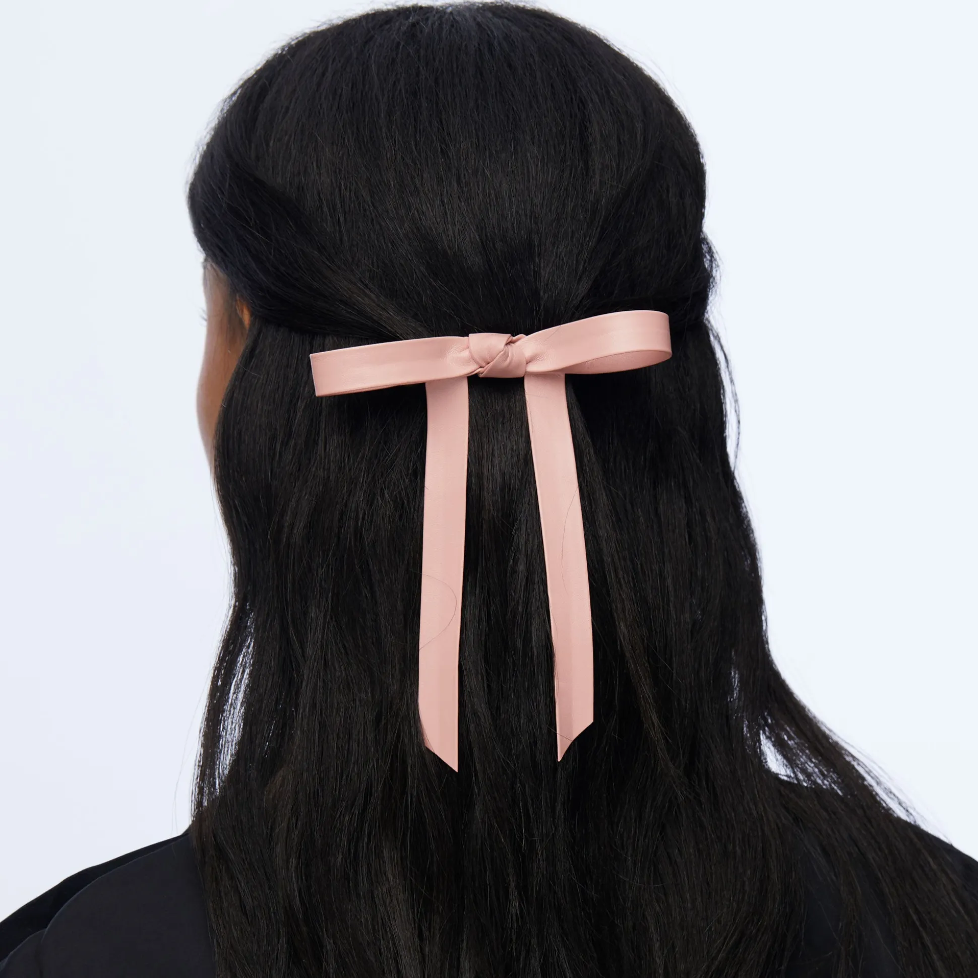 BLUSH BARDOT FAUX LEATHER BOW BARRETTE