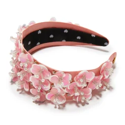 BLUSH MELON BRIGITTE PAILLETTE FLORAL HEADBAND