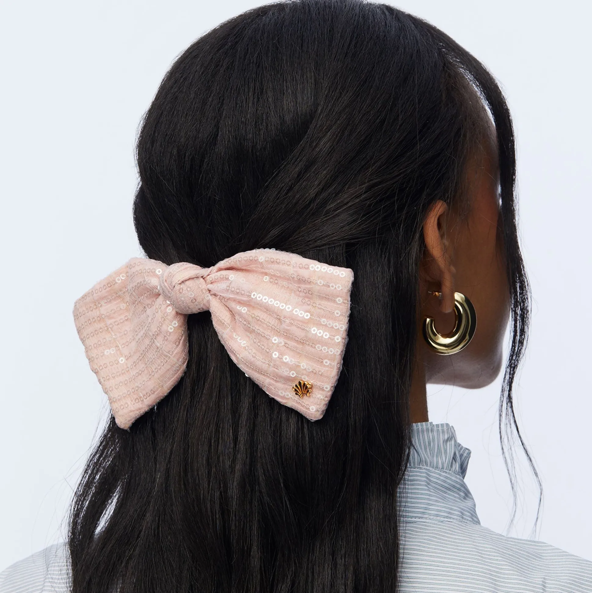 BLUSH PALOMA SEQUIN BOW BARRETTE
