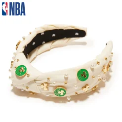 BOSTON CELTICS LELE SADOUGHI / NBA IVORY EMBELLISHED KNOTTED HEADBAND