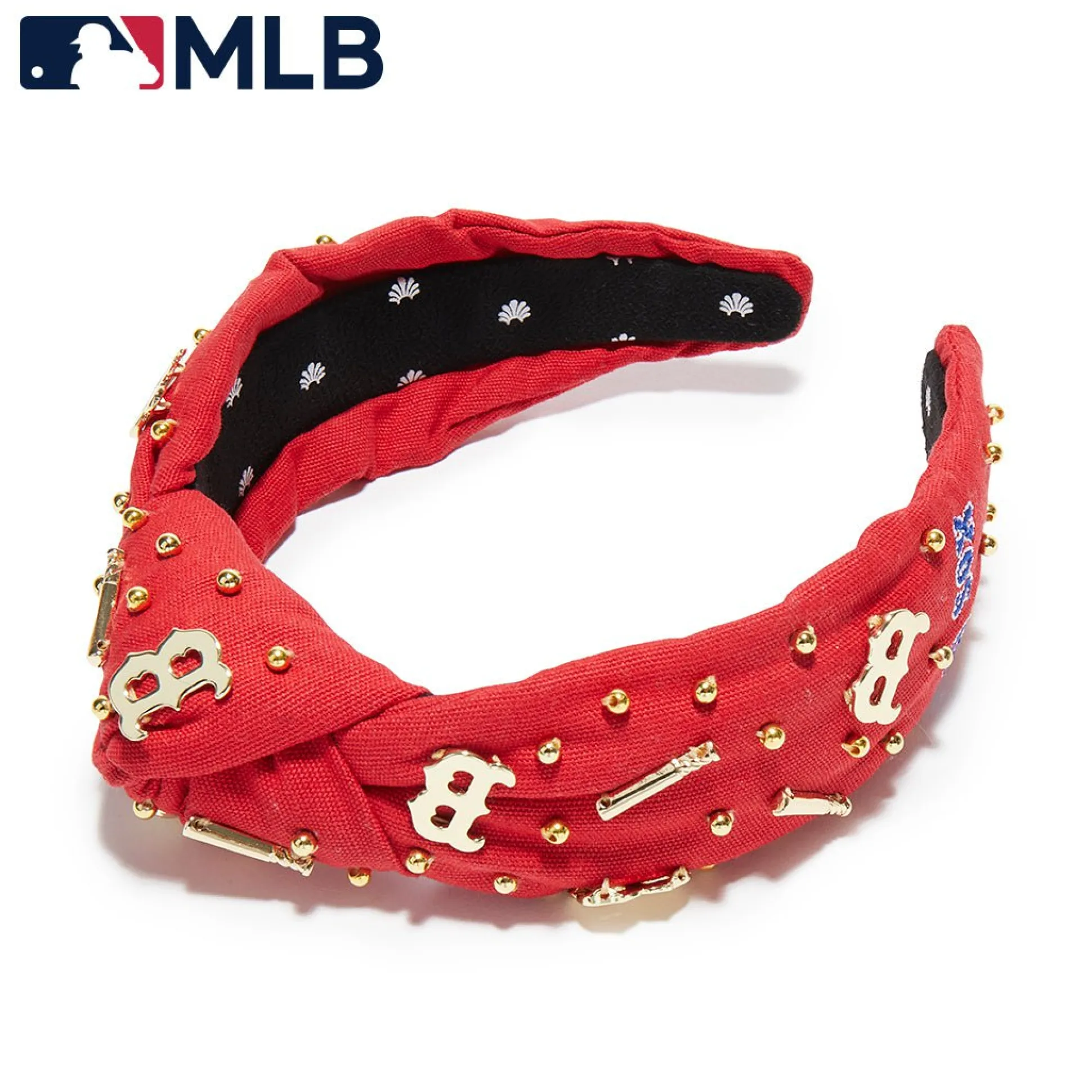 BOSTON RED SOX LELE SADOUGHI / MLB RED EMBELLISHED KNOTTED HEADBAND
