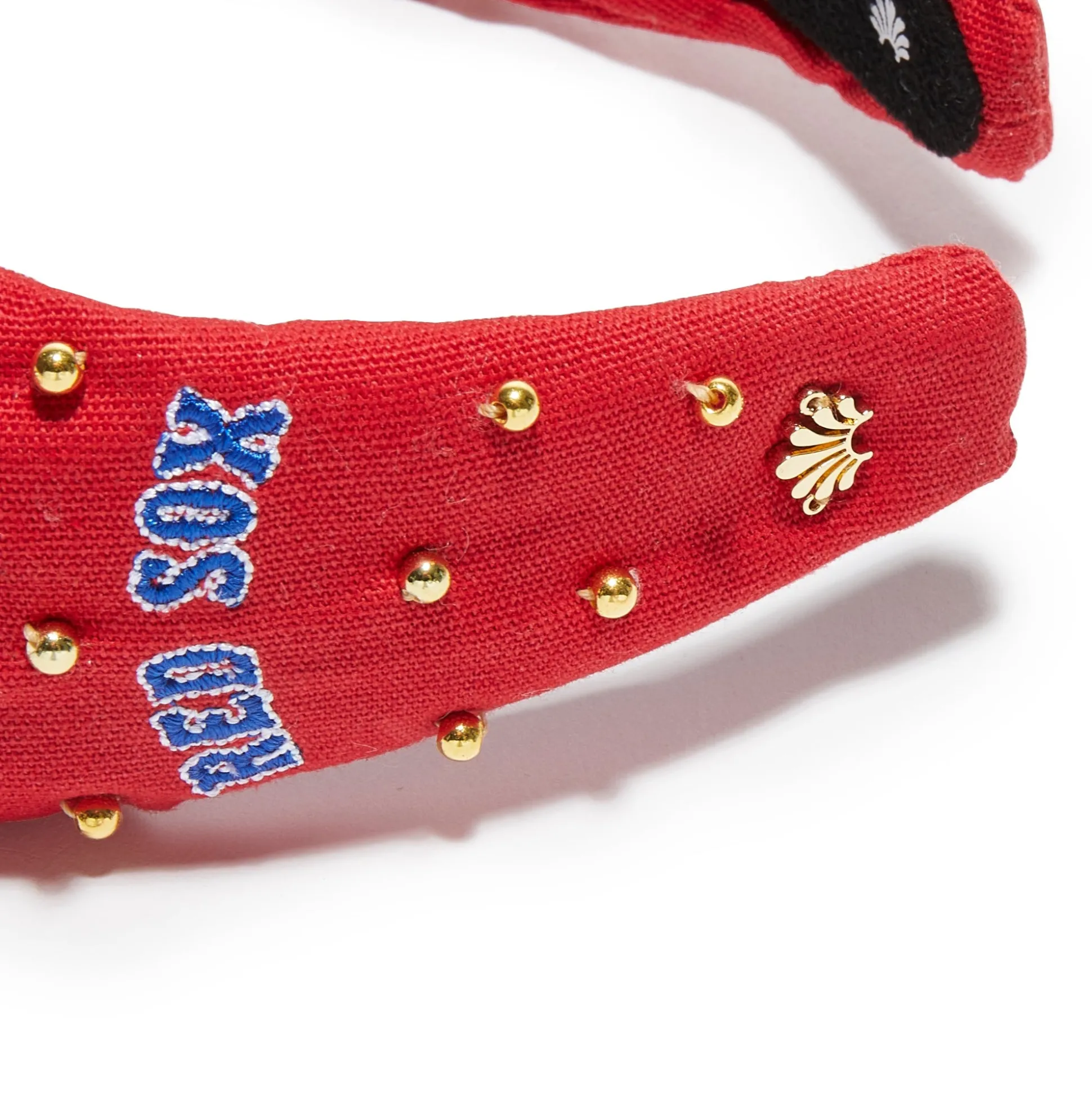 BOSTON RED SOX LELE SADOUGHI / MLB RED EMBELLISHED KNOTTED HEADBAND