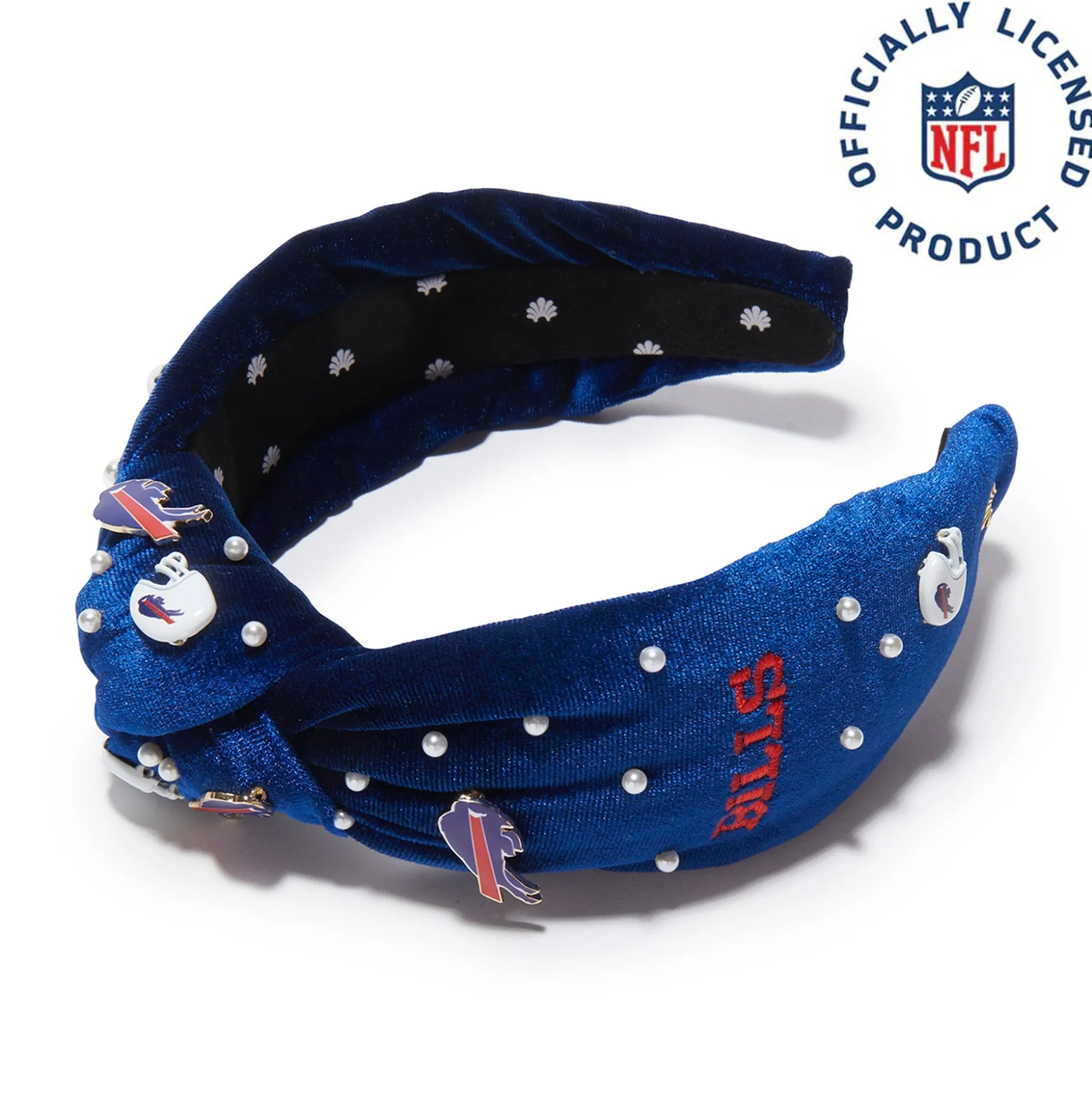 BUFFALO BILLS LELE SADOUGHI X NFL BLUE EMBELLISHED KNOTTED HEADBAND