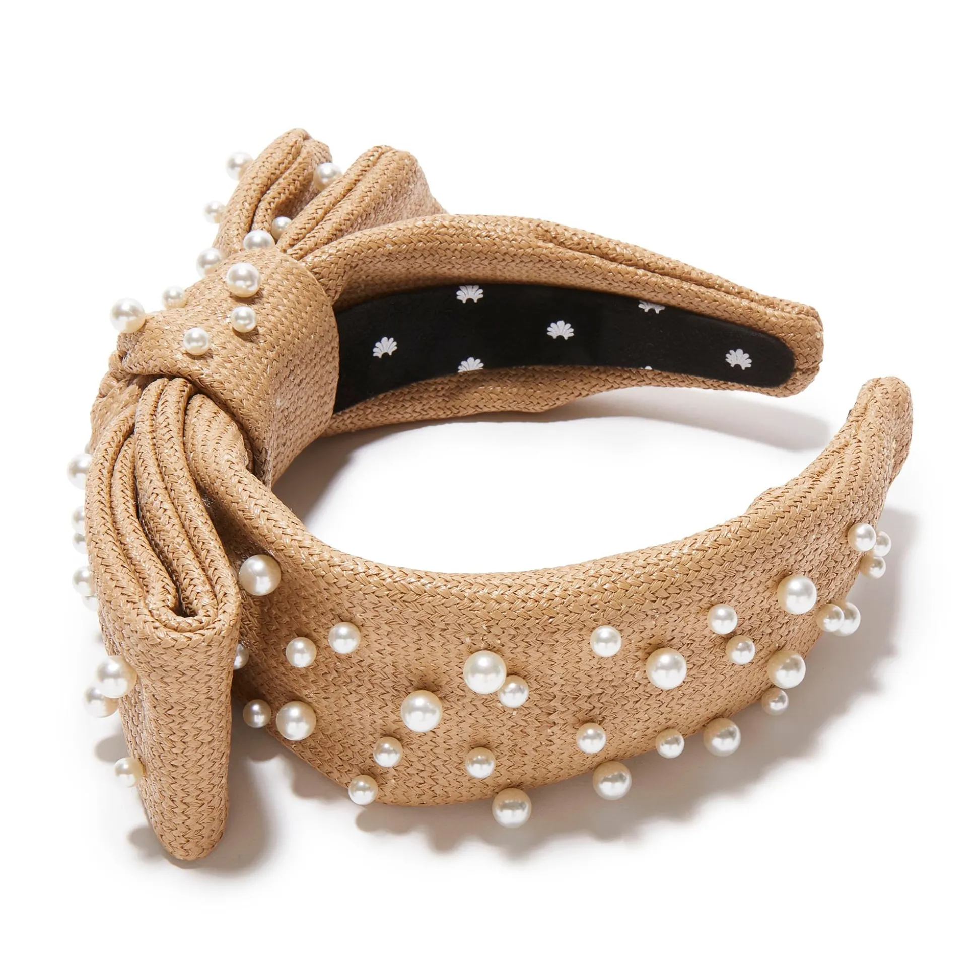 BUTTERSCOTCH PEARL RAFFIA HOLLY HEADBAND