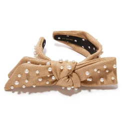 BUTTERSCOTCH PEARL RAFFIA HOLLY HEADBAND
