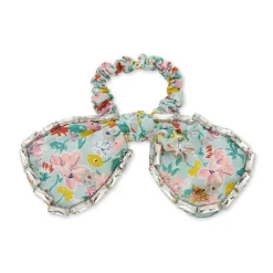 CALIFORNIA BLOOM PENNY LIBERTY CRYSTAL TRIM BOW SCRUNCHIE