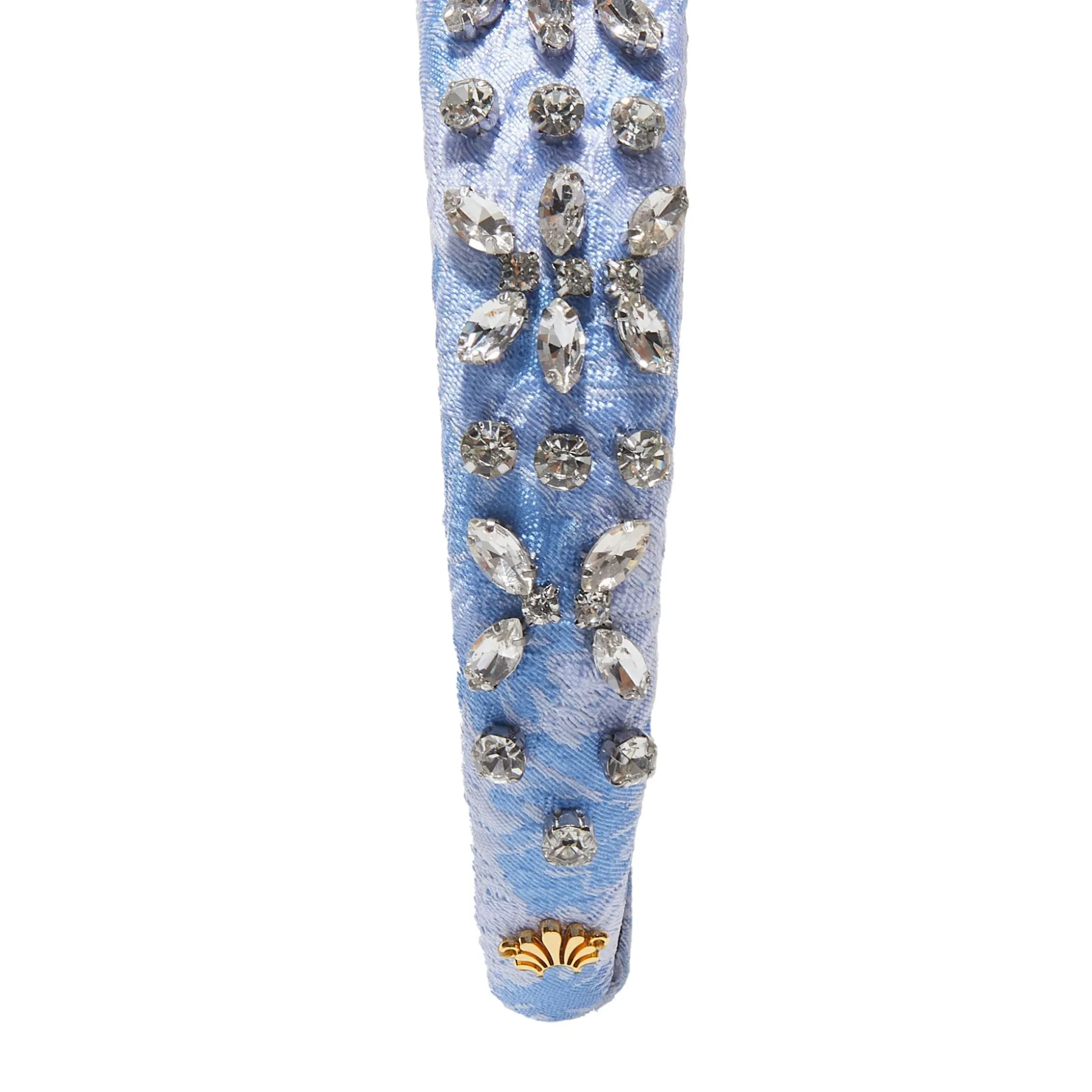 CAPRI BLUE CRYSTAL BROCADE ALICE HEADBAND