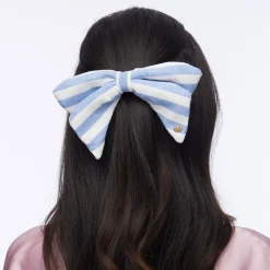 CAPRI STRIPE LIBBY LINEN GAUZE BOW BARRETTE