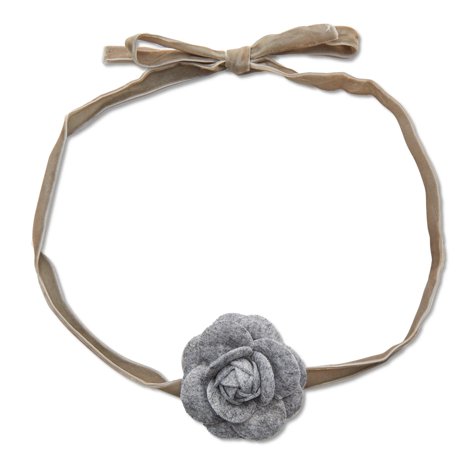CHARCOAL PAYTON FLOWER RIBBON CHOKER