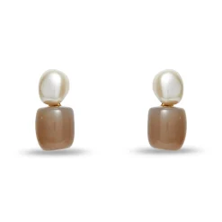CHARCOAL PEBBLE STUD EARRINGS