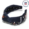 CHICAGO BEARS LELE SADOUGHI X NFL NAVY EMBELLISHED KNOTTED HEADBAND