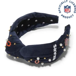 CHICAGO BEARS LELE SADOUGHI X NFL NAVY EMBELLISHED KNOTTED HEADBAND
