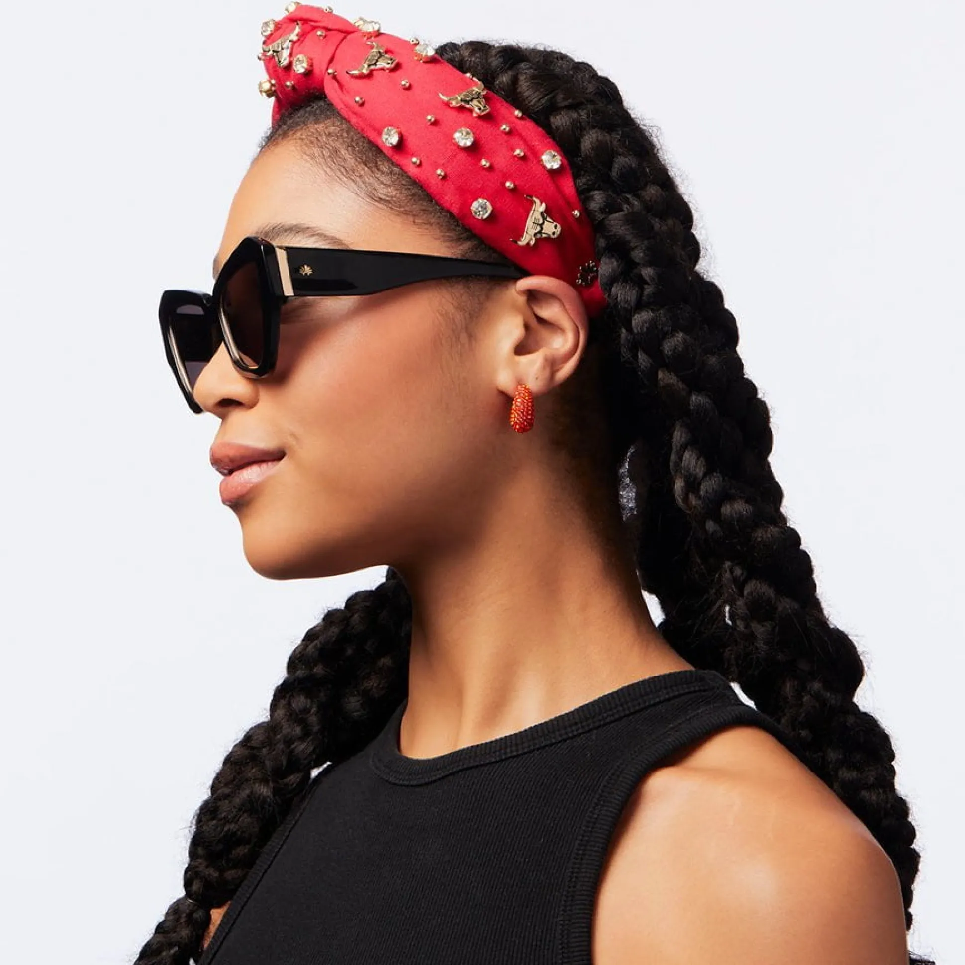 CHICAGO BULLS LELE SADOUGHI / NBA RED EMBELLISHED KNOTTED HEADBAND