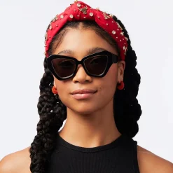 CHICAGO BULLS LELE SADOUGHI / NBA RED EMBELLISHED KNOTTED HEADBAND
