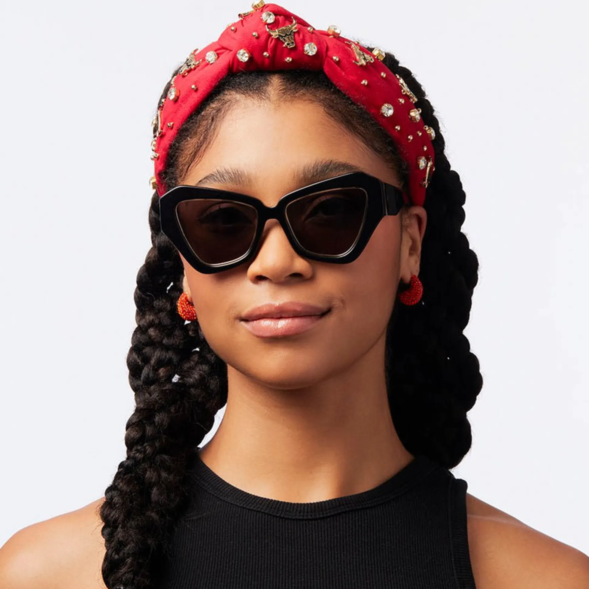 CHICAGO BULLS LELE SADOUGHI / NBA RED EMBELLISHED KNOTTED HEADBAND