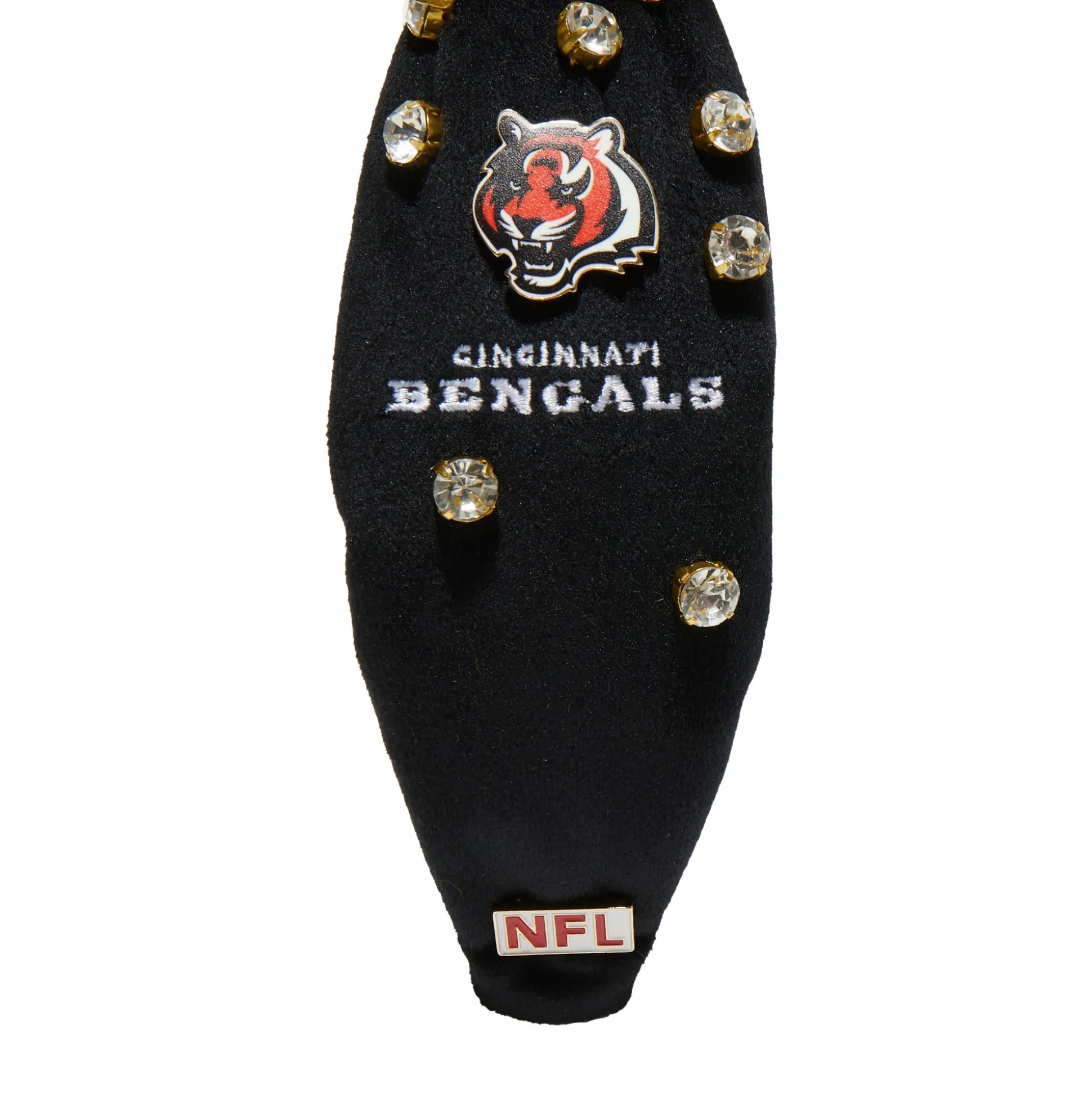 CINCINNATI BENGALS LELE SADOUGHI X NFL JET EMBELLISHED KNOTTED HEADBAND