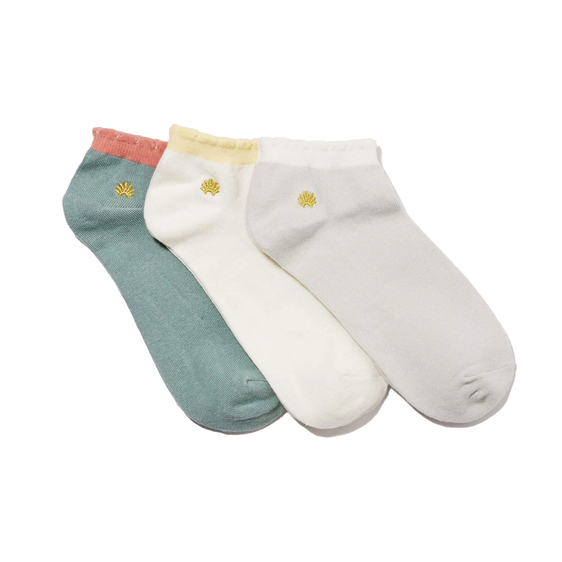 CLOUD SET OF 3 COUNTRY CLUB ANKLE SOCKS