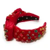 CRIMSON RED EXCLUSIVE HOLLY OVAL CRYSTAL HEADBAND