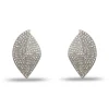 CRYSTAL PAVE DECO FEATHER EARRINGS
