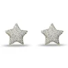 CRYSTAL PAVE STAR BUTTON EARRINGS