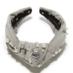 DALLAS COWBOYS LELE SADOUGHI X NFL GREY EMBELLISHED KNOTTED HEADBAND