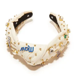 DALLAS MAVERICKS LELE SADOUGHI / NBA IVORY EMBELLISHED KNOTTED HEADBAND