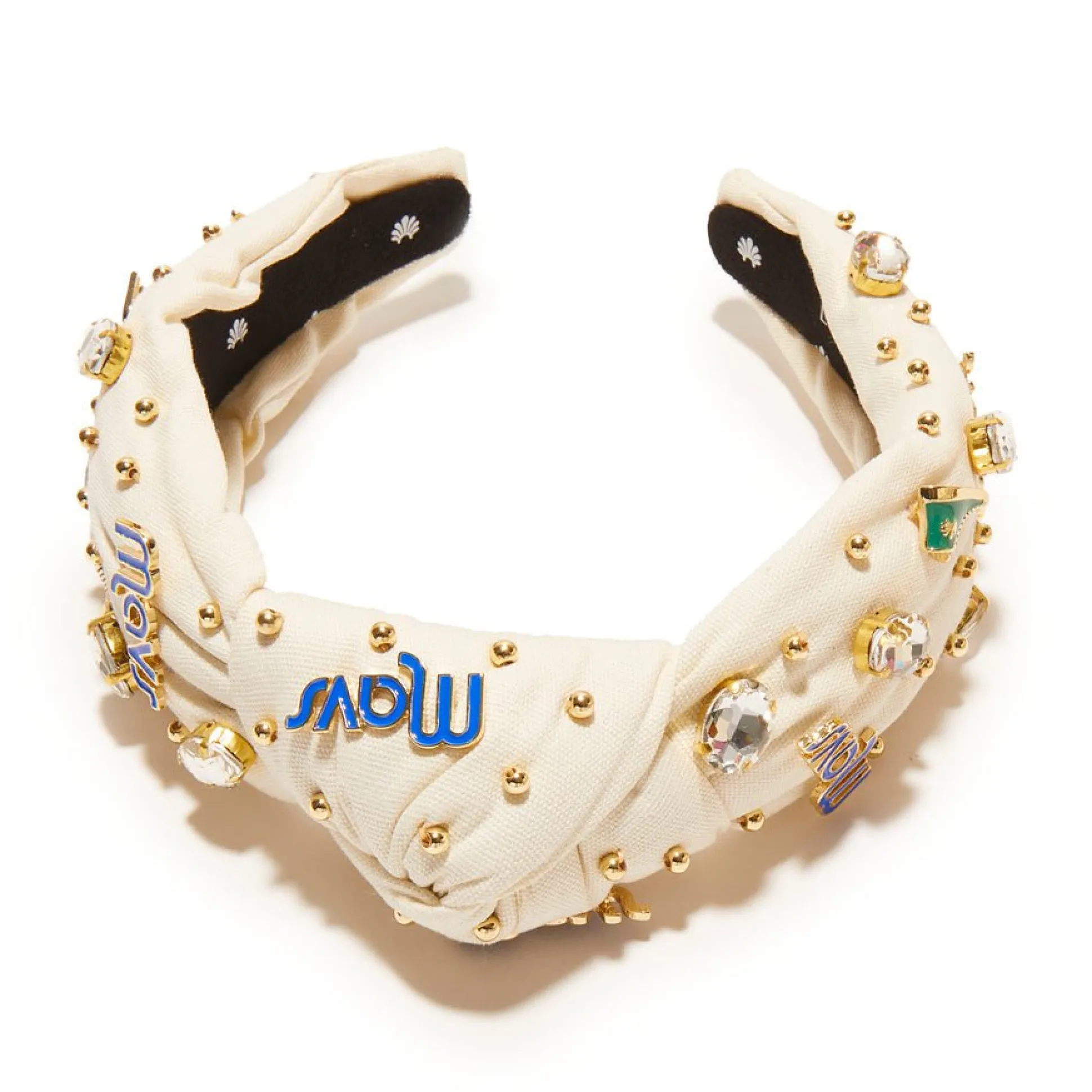DALLAS MAVERICKS LELE SADOUGHI / NBA IVORY EMBELLISHED KNOTTED HEADBAND