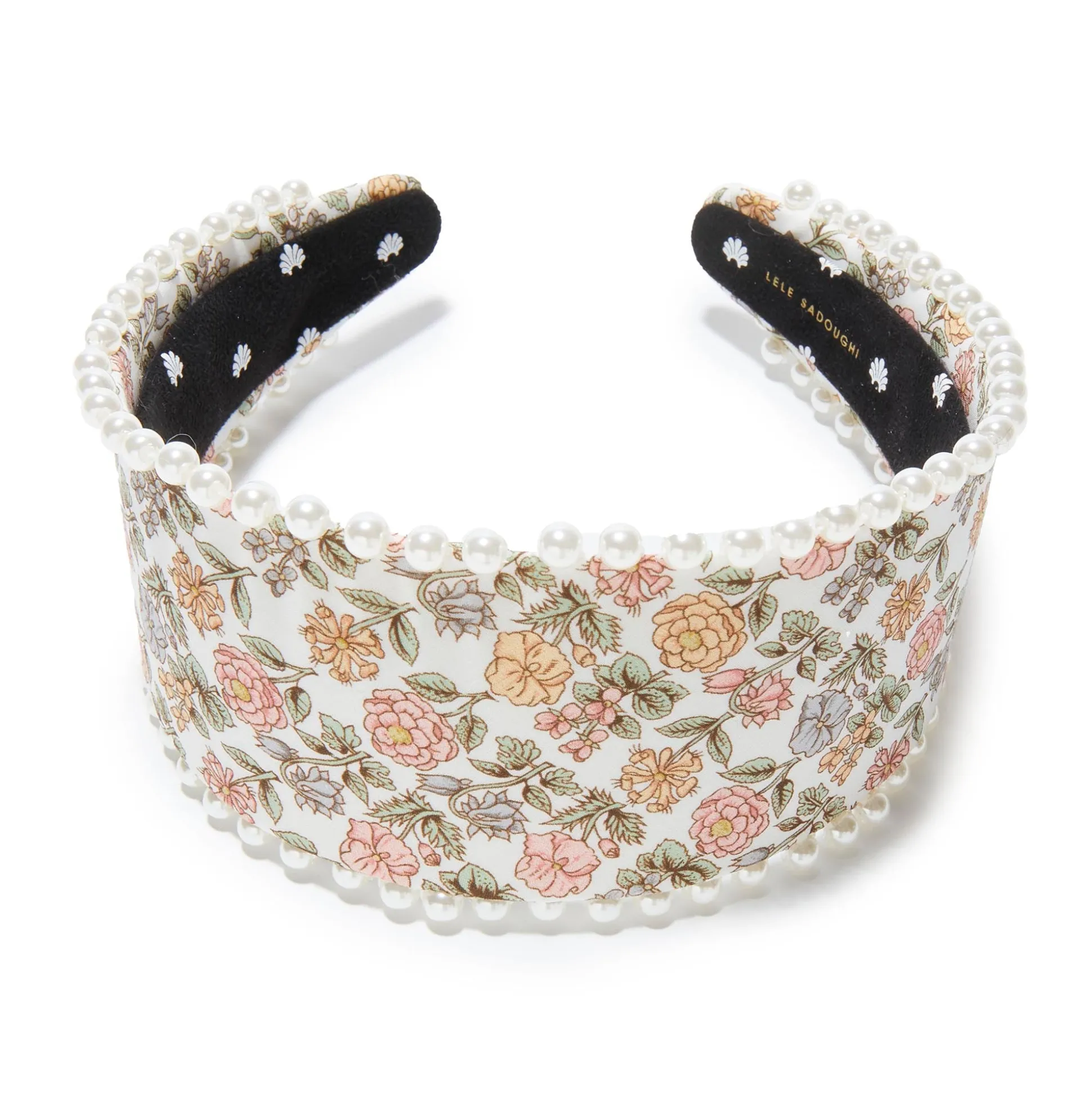 DAVALIA FLOWERS BRIGITTE LIBERTY PEARL TRIM HEADBAND