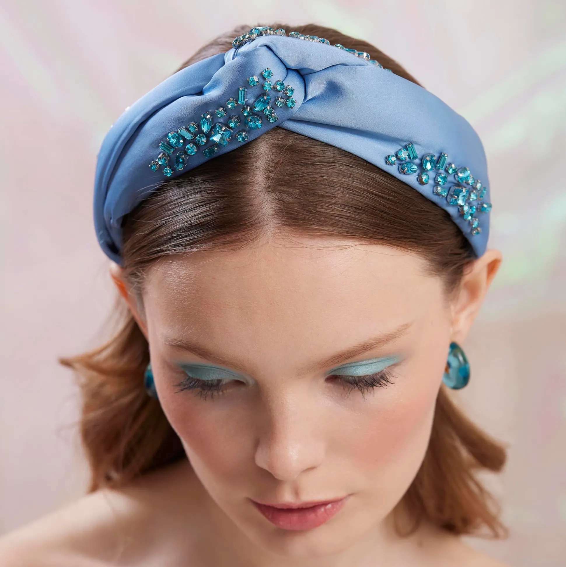 DECEMBER BLUE TOPAZ MARLENE JEWELED BIRTHSTONE HEADBAND