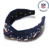 DENVER BRONCOS LELE SADOUGHI X NFL NAVY EMBELLISHED KNOTTED HEADBAND