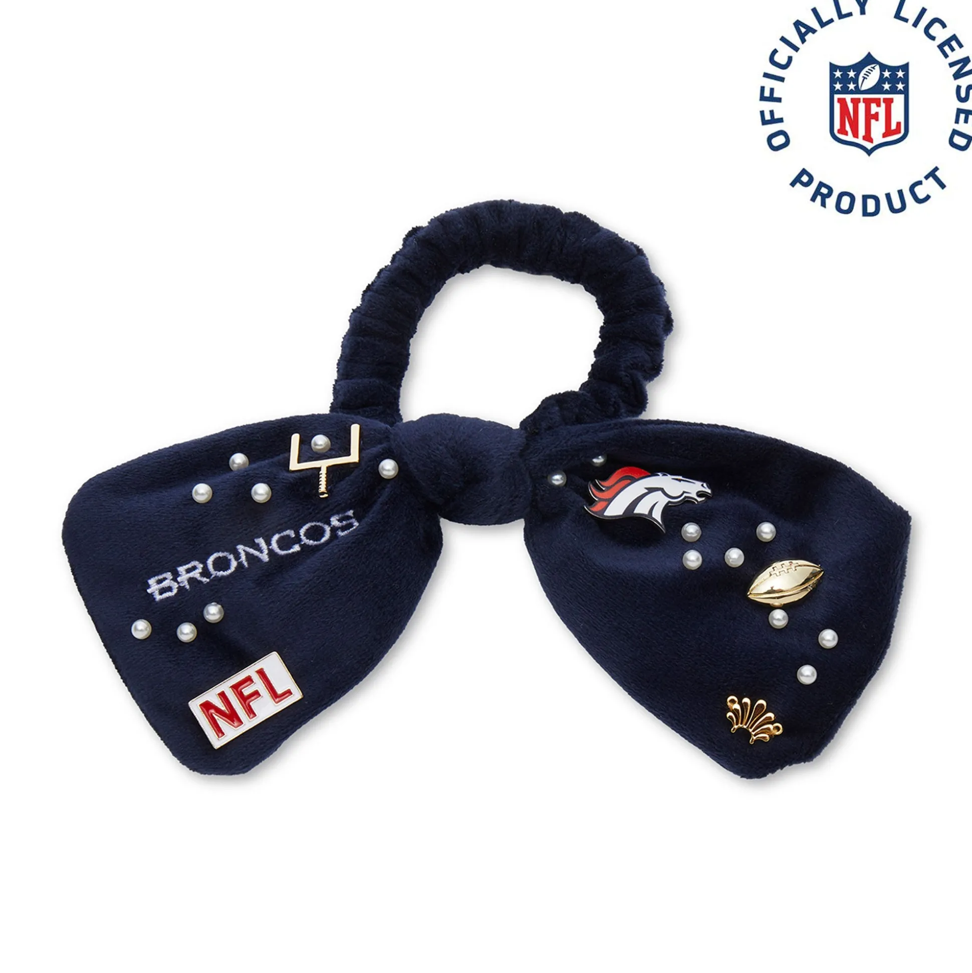 DENVER BRONCOS LELE SADOUGHI X NFL NAVY BOW SCRUNCHIE