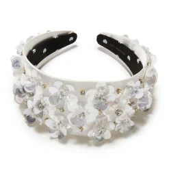 DOVE WHITE BRIGITTE PAILLETTE FLORAL HEADBAND