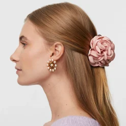 DUSTY ROSE PEONY FLOWER CLAW CLIP