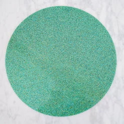 EMERALD GLITTER LUNA ROUND SET OF 4 PLACEMATS