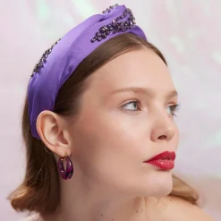FEBRUARY AMETHYST MARLENE JEWELED BIRTHSTONE HEADBAND