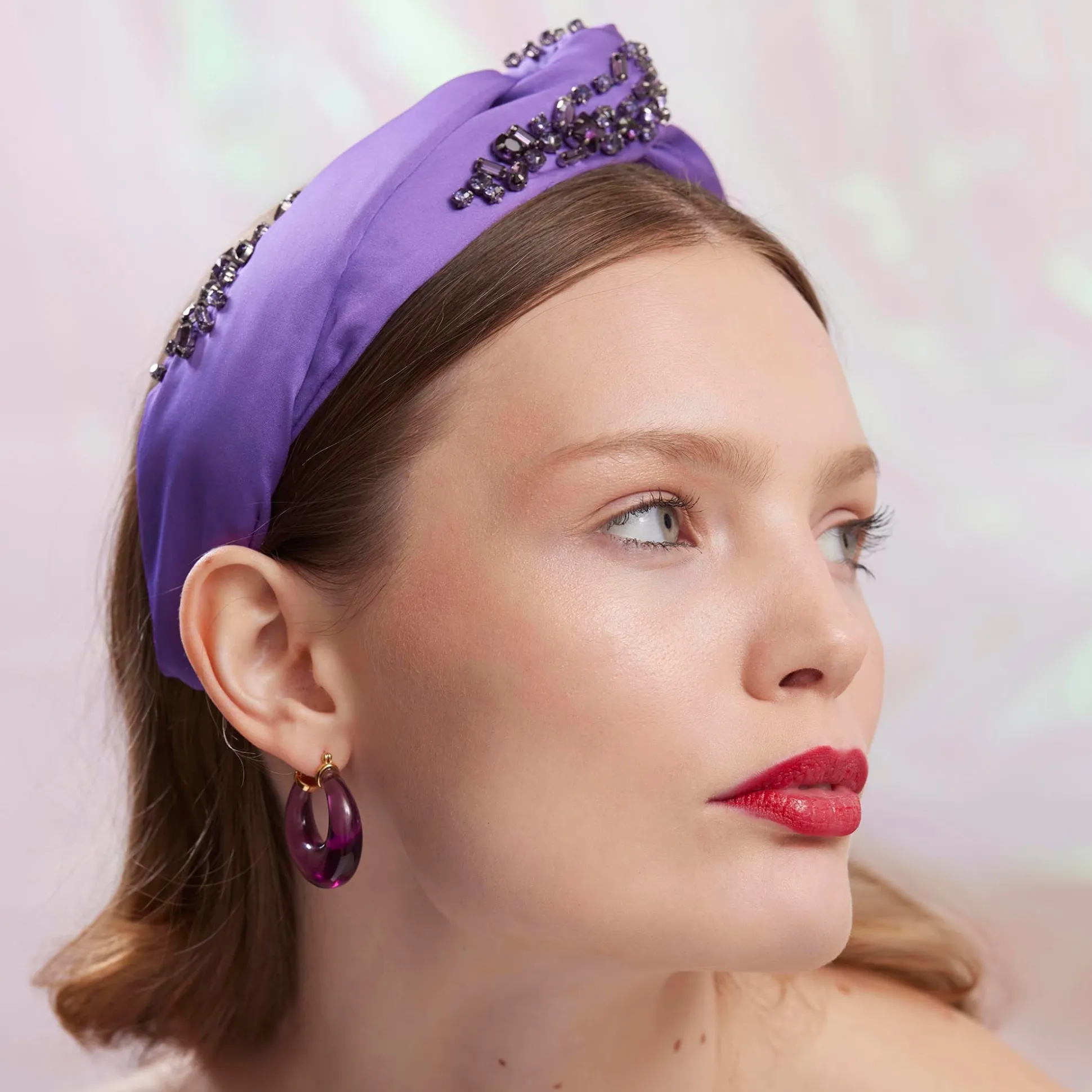 FEBRUARY AMETHYST MARLENE JEWELED BIRTHSTONE HEADBAND