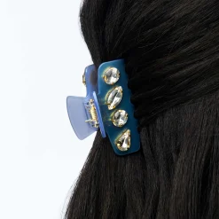 FRENCH BLUE MINI CRYSTAL CLAW CLIP