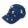 FRENCH DENIM SCATTERED PEARL DENIM BASEBALL CAP