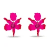 FUCHSIA SMALL CRYSTAL LILY EARRINGS