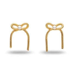 GOLD BOW STUD EARRINGS