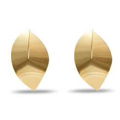 GOLD DECO FEATHER EARRINGS