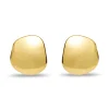 GOLD DISCUS BUTTON EARRINGS